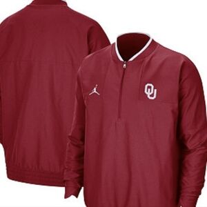 Jordan Crimson Oklahoma Sooners Half-Zip Jacket Size Small